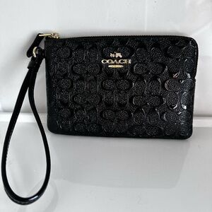 Coach Black Patent Leather Wristlet